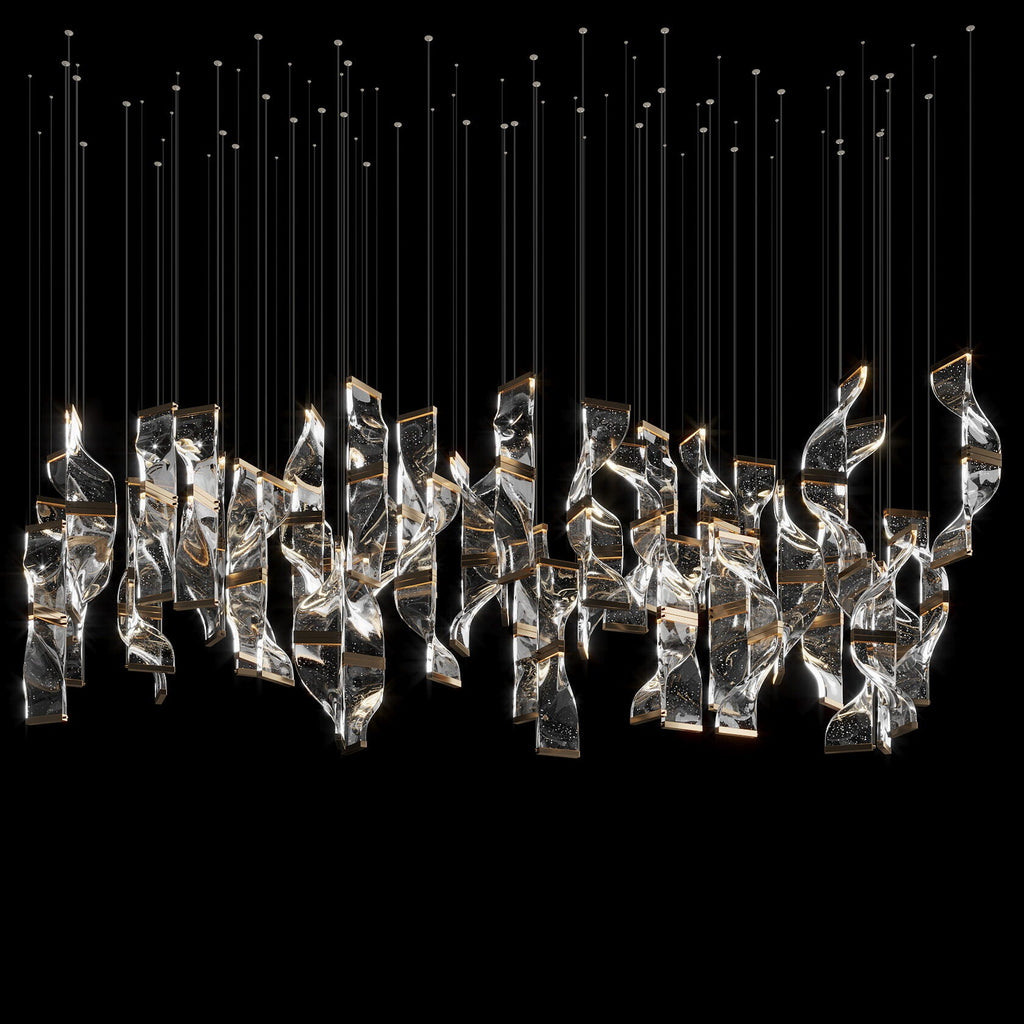 Crystal Twist Panel Chandelier