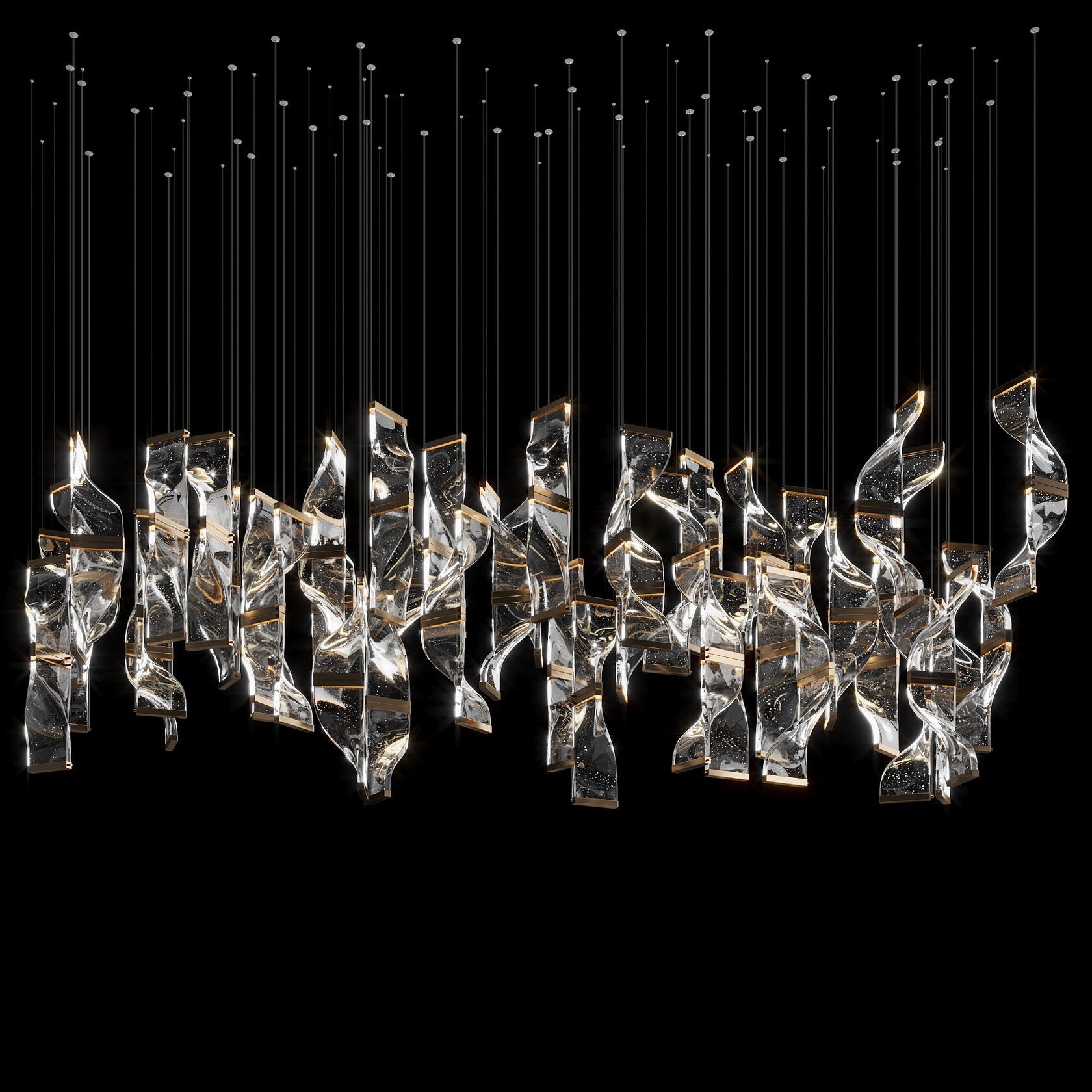 Crystal Twist Panel Chandelier