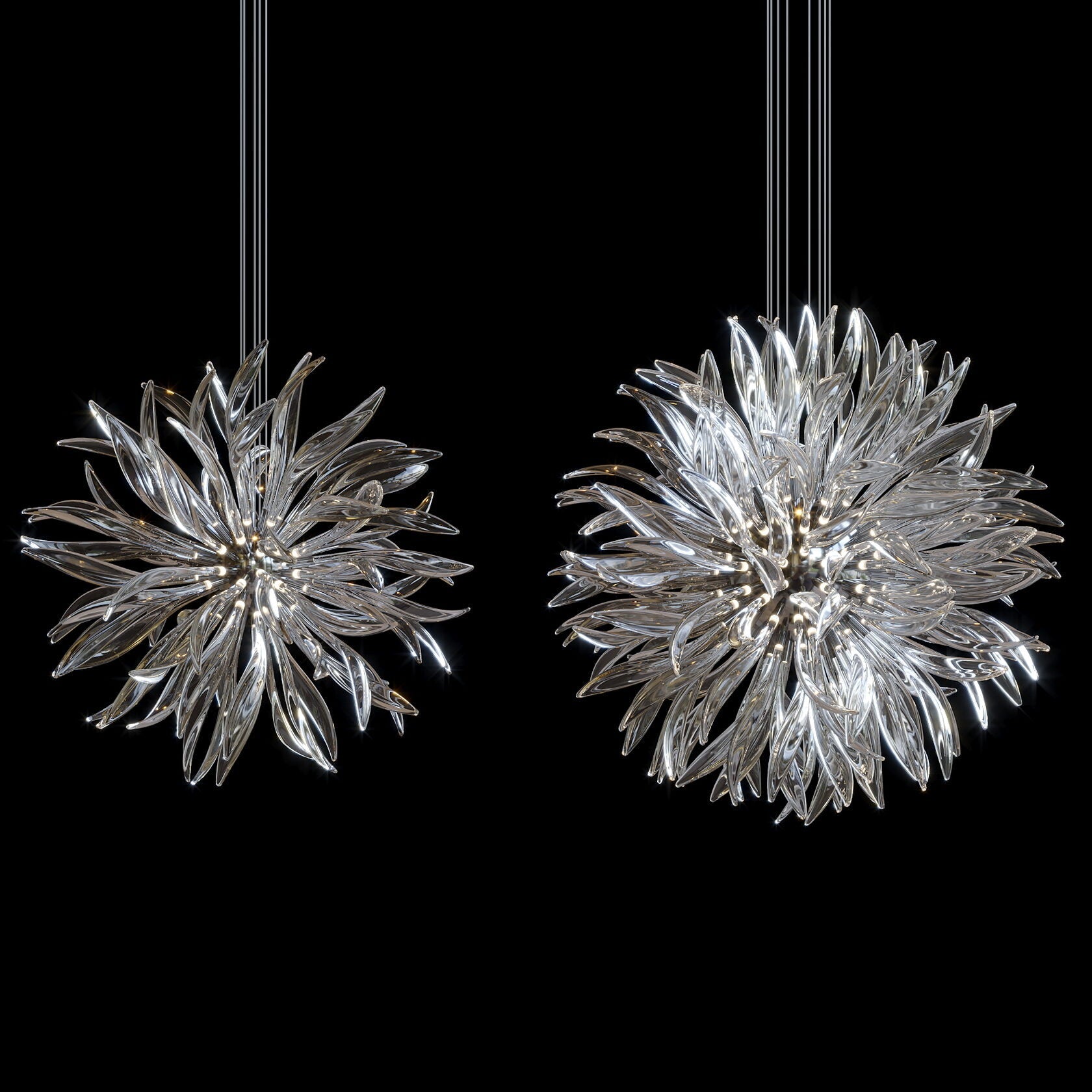 Smoke Palm Burst Chandelier