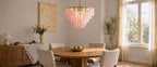 Glass Palmette Transparent Chandelier Murano lighting by Bling Lighting Studio