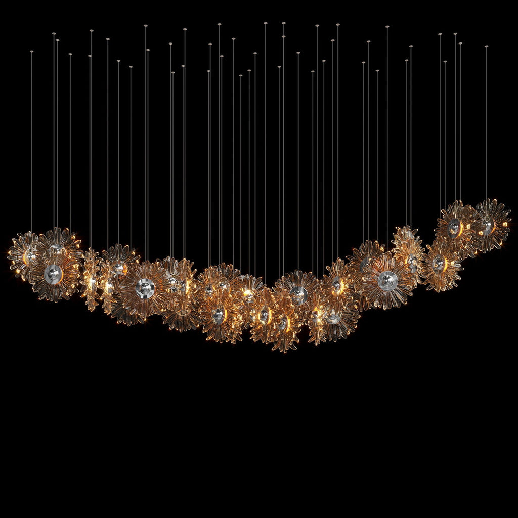 Amber Sunburst Cluster Chandelier