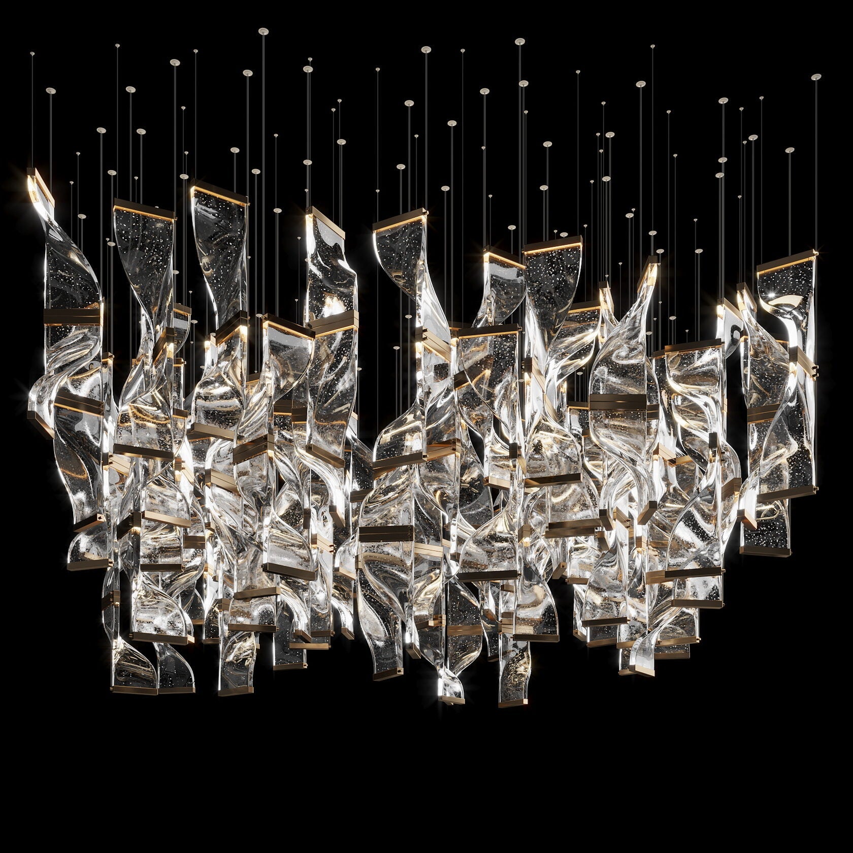 Crystal Twist Panel Chandelier