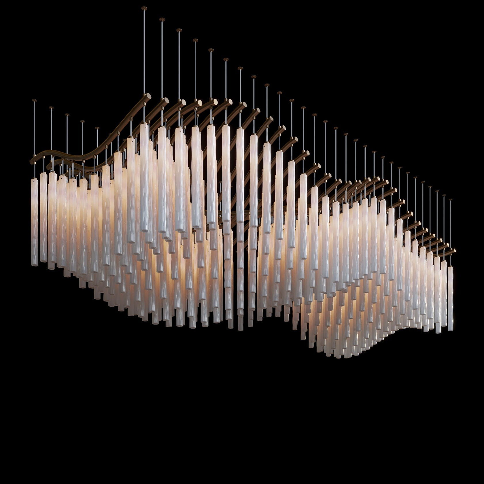 Ivory Column Wave Chandelier