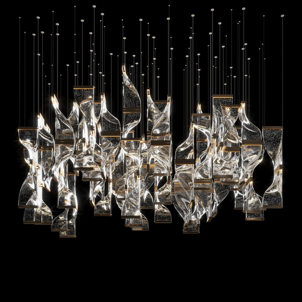 Crystal Twist Panel Chandelier