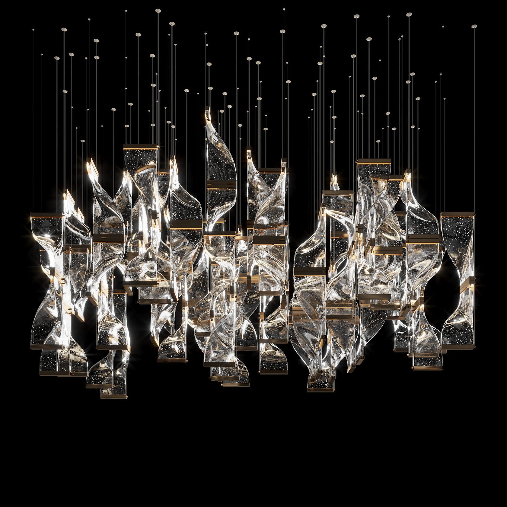 Crystal Twist Panel Chandelier
