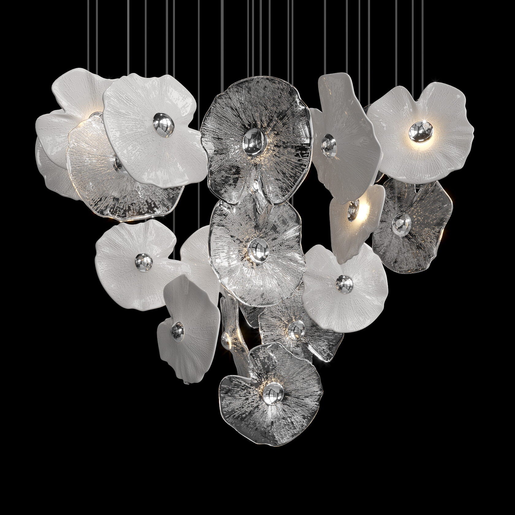 Frosted Blossom Cluster Chandelier