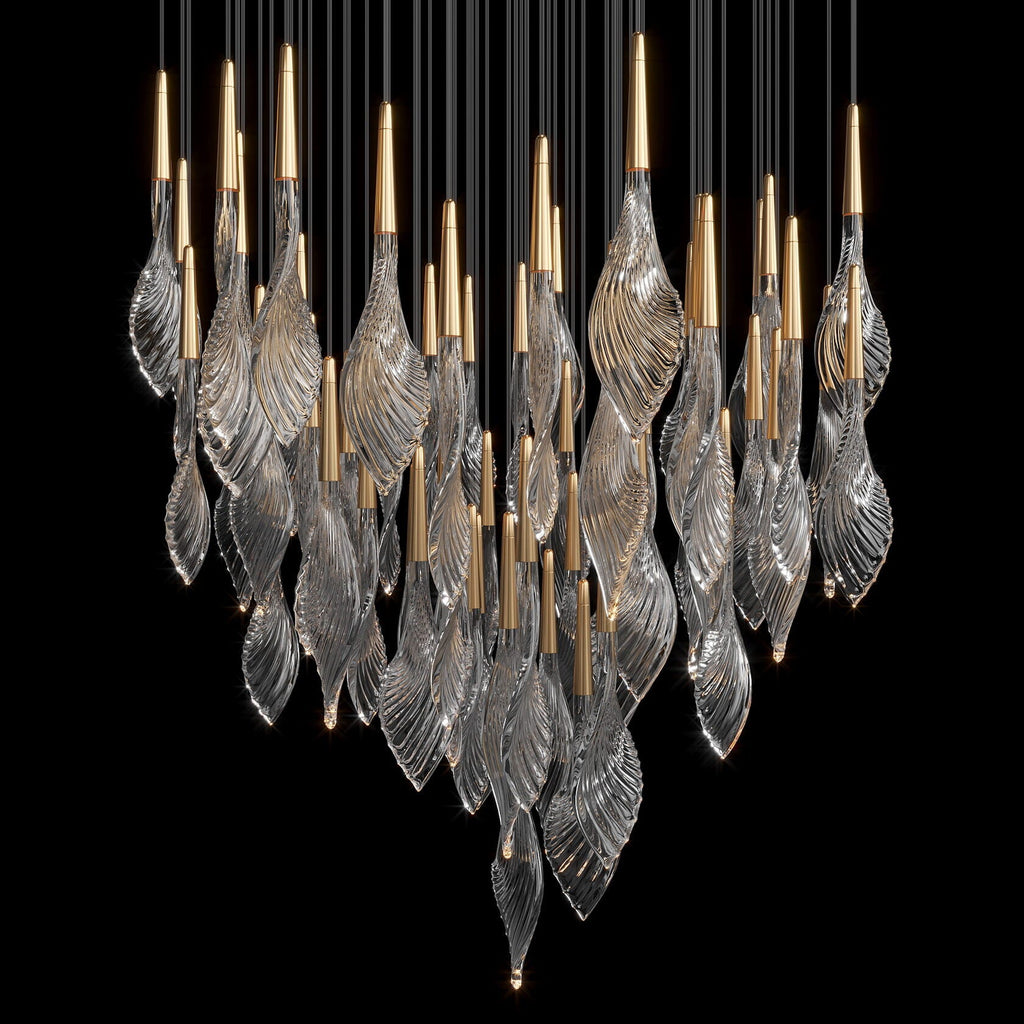 Clear Feather Glow Chandelier