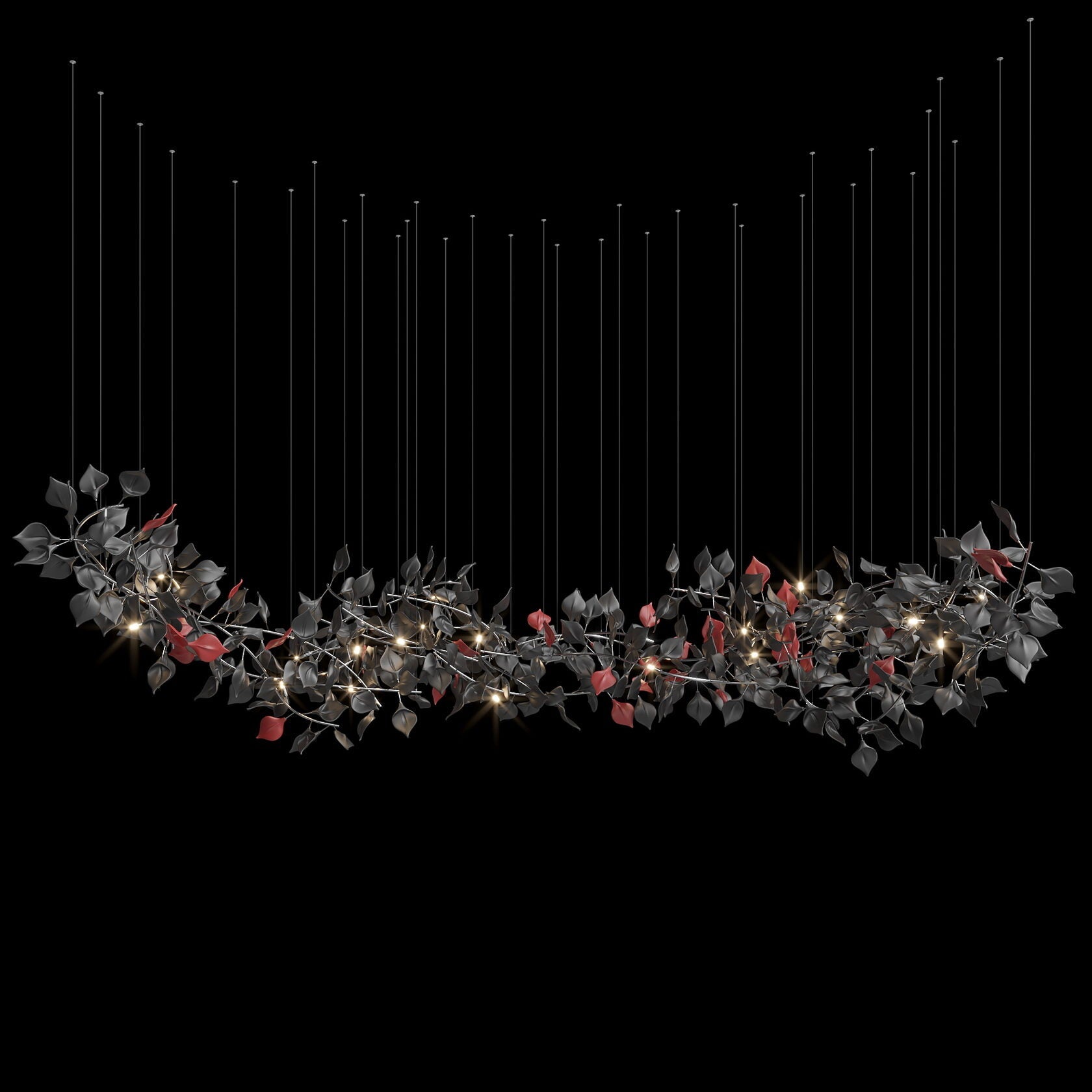 White Leaf Branch Chandelier