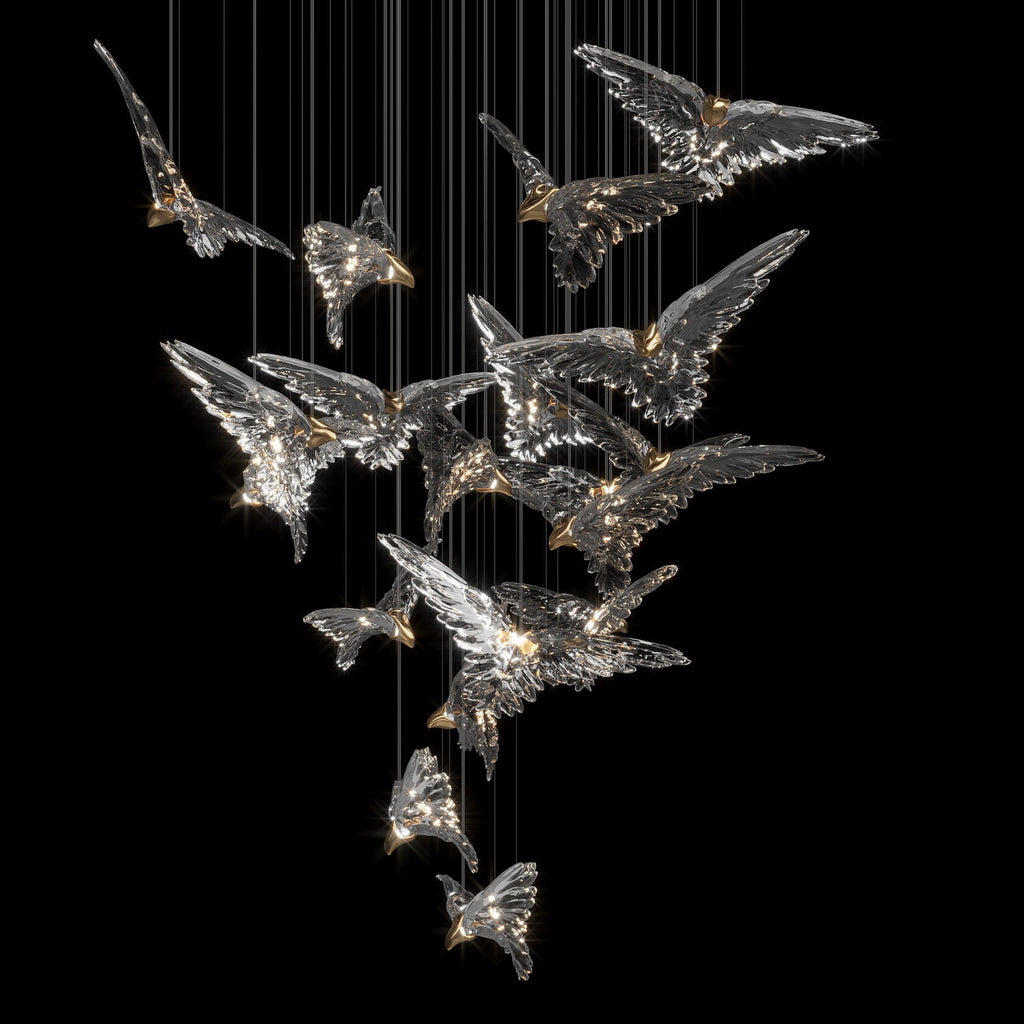 Crystal Bird Flock Chandelier