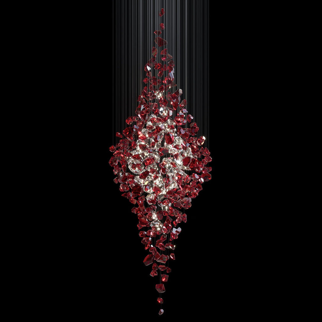 Crimson Crystal Scatter Chandelier