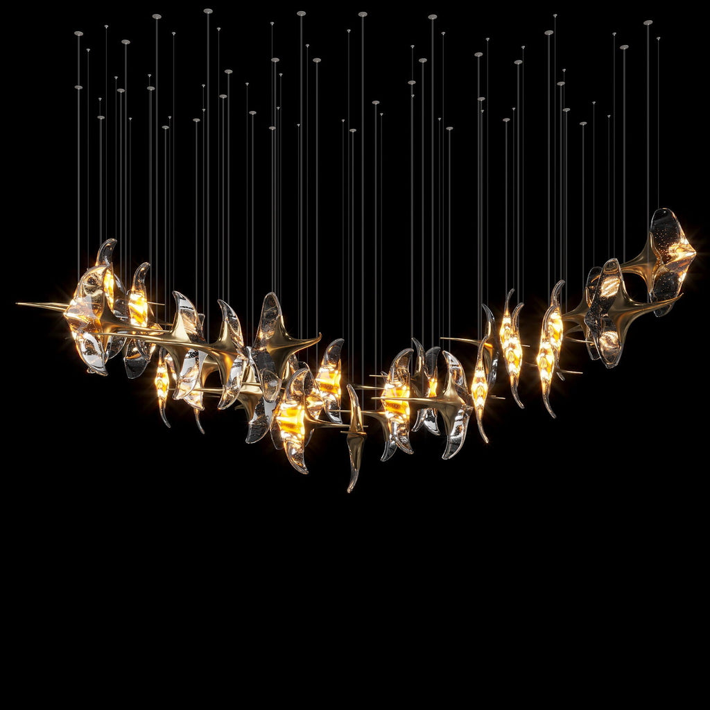 Clear Manta Cluster Chandelier