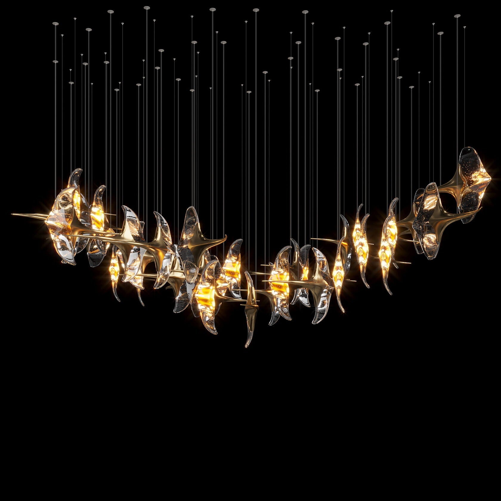 Clear Manta Cluster Chandelier
