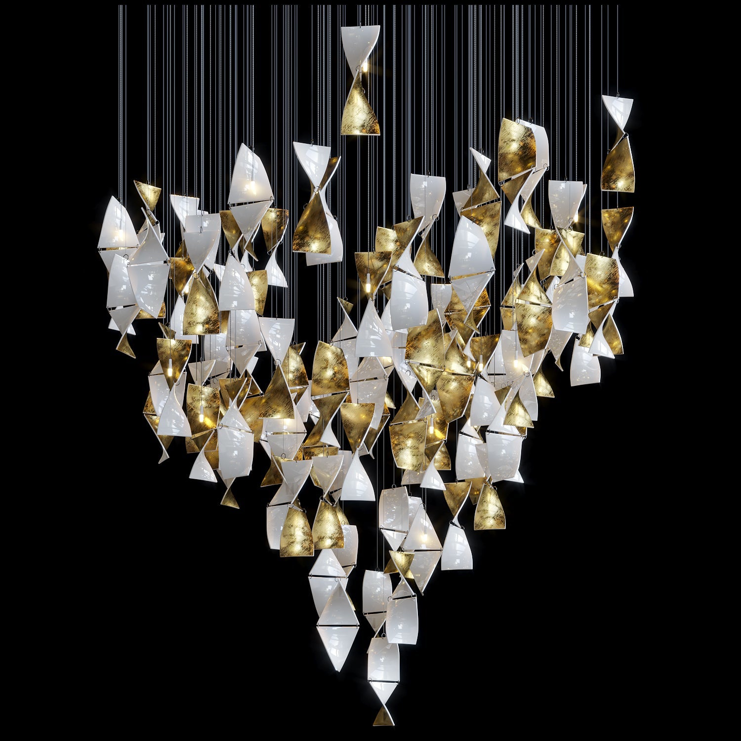 White Gold Diamond Cascade Chandelier