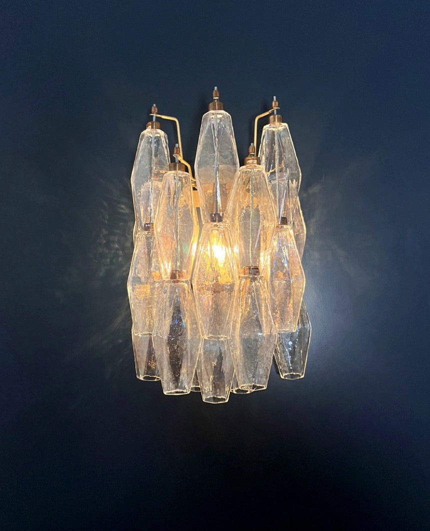 Murano Wall Lamp | 16 Iris Poliedri Glass | Set of 2
