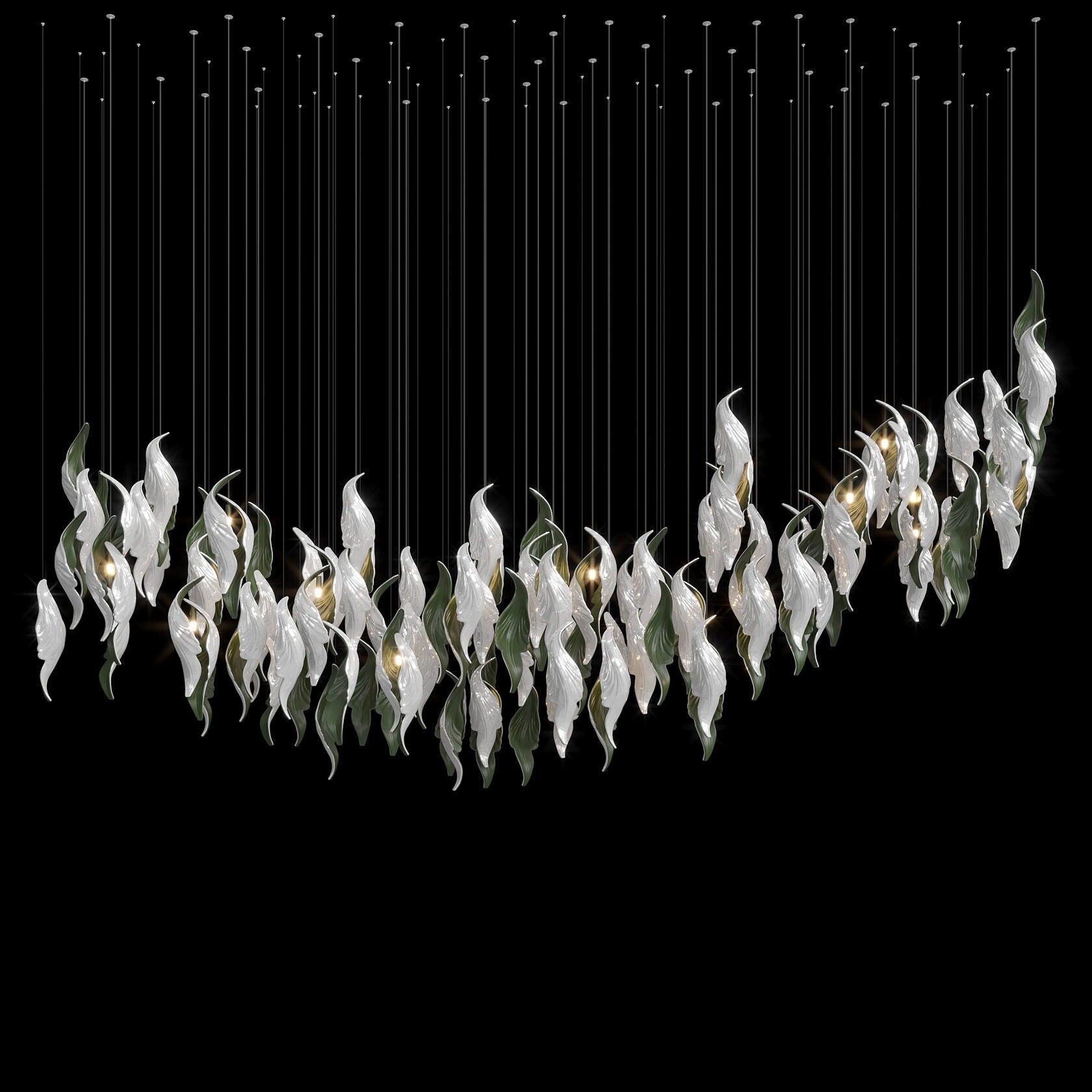 White Calla Veil Chandelier