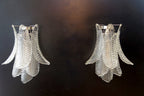 Murano Wall Lamp | 6 Clear Felci Glass | Set of 2