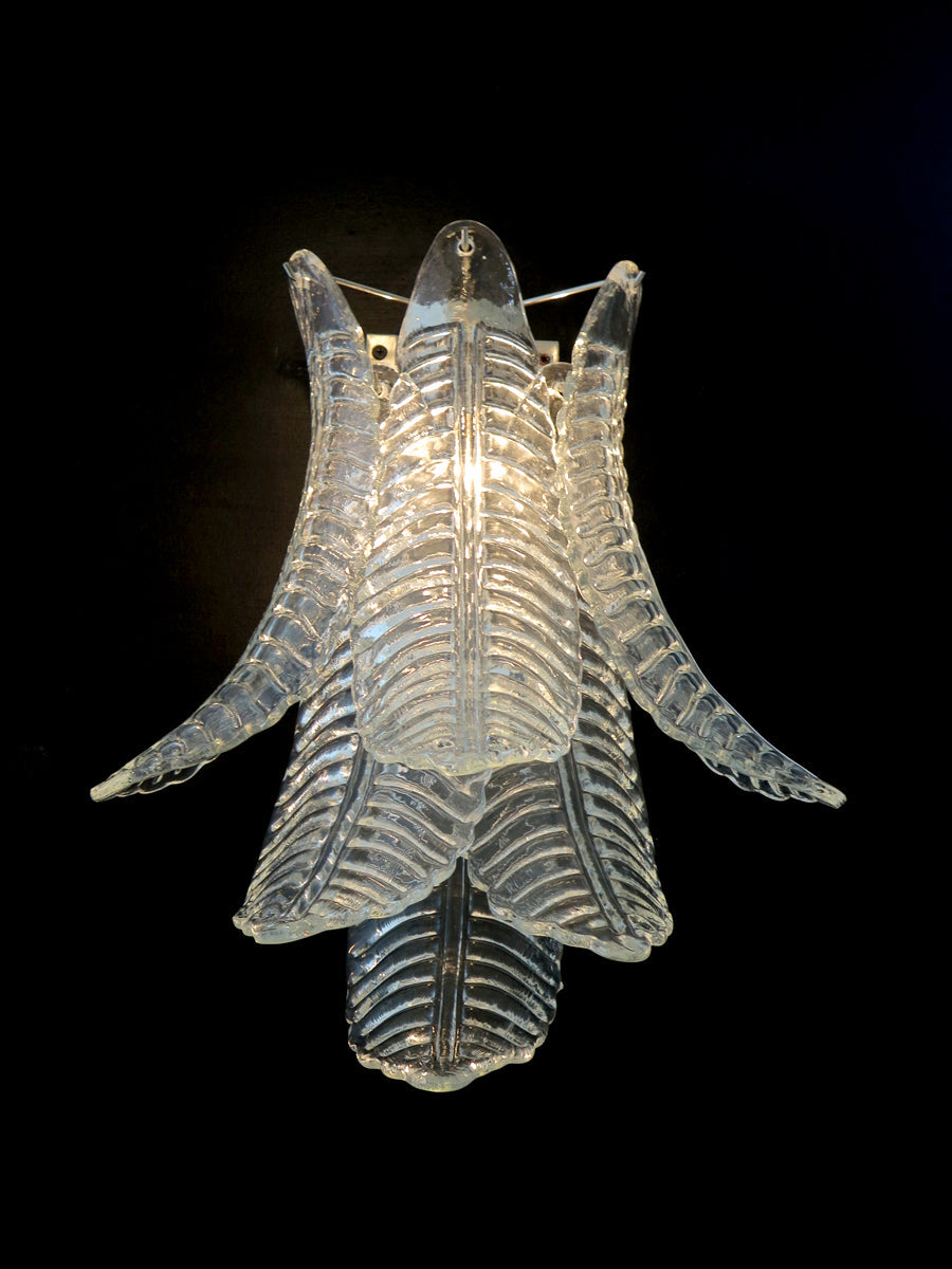 Murano Wall Lamp | 6 Clear Felci Glass | Set of 2