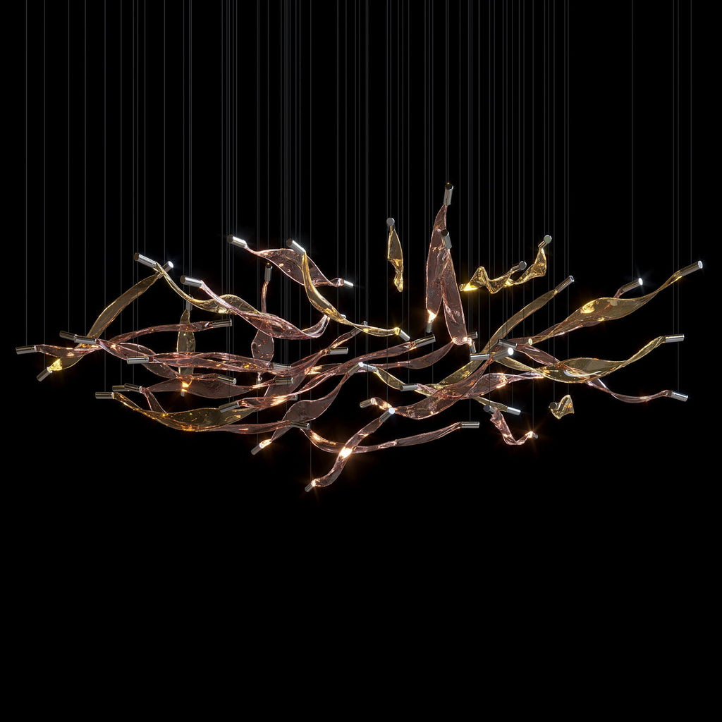Blush Ribbon Wave Chandelier