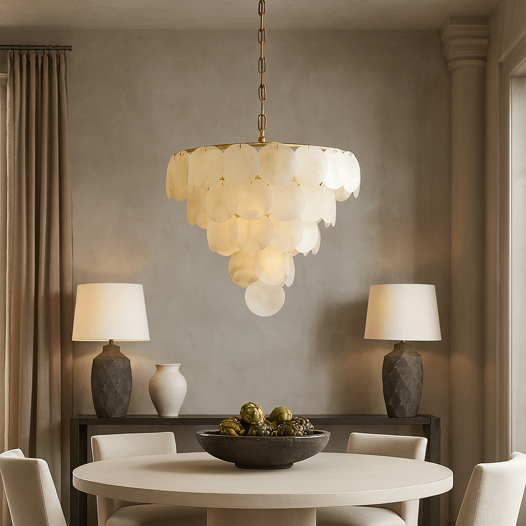 Porto Alabaster Modern Chandelier detail view