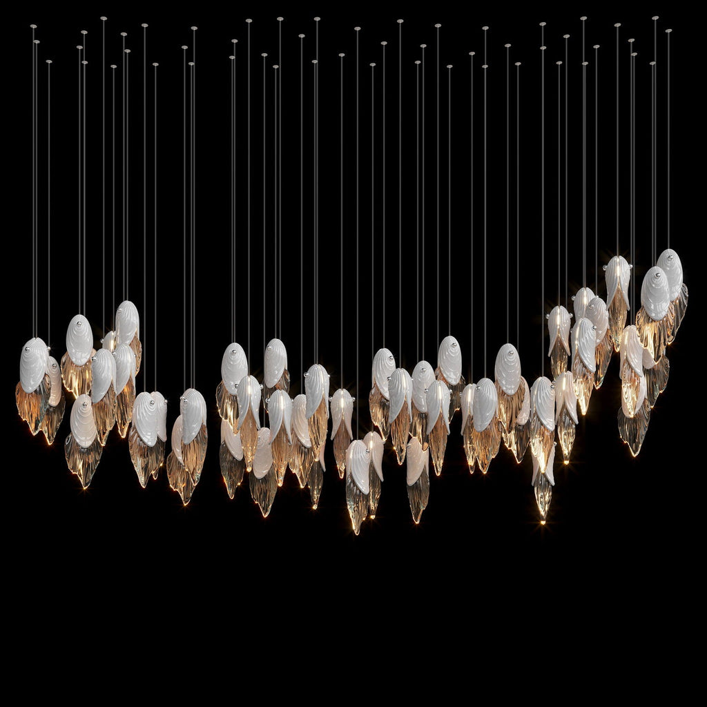 White Shell Cascade Chandelier