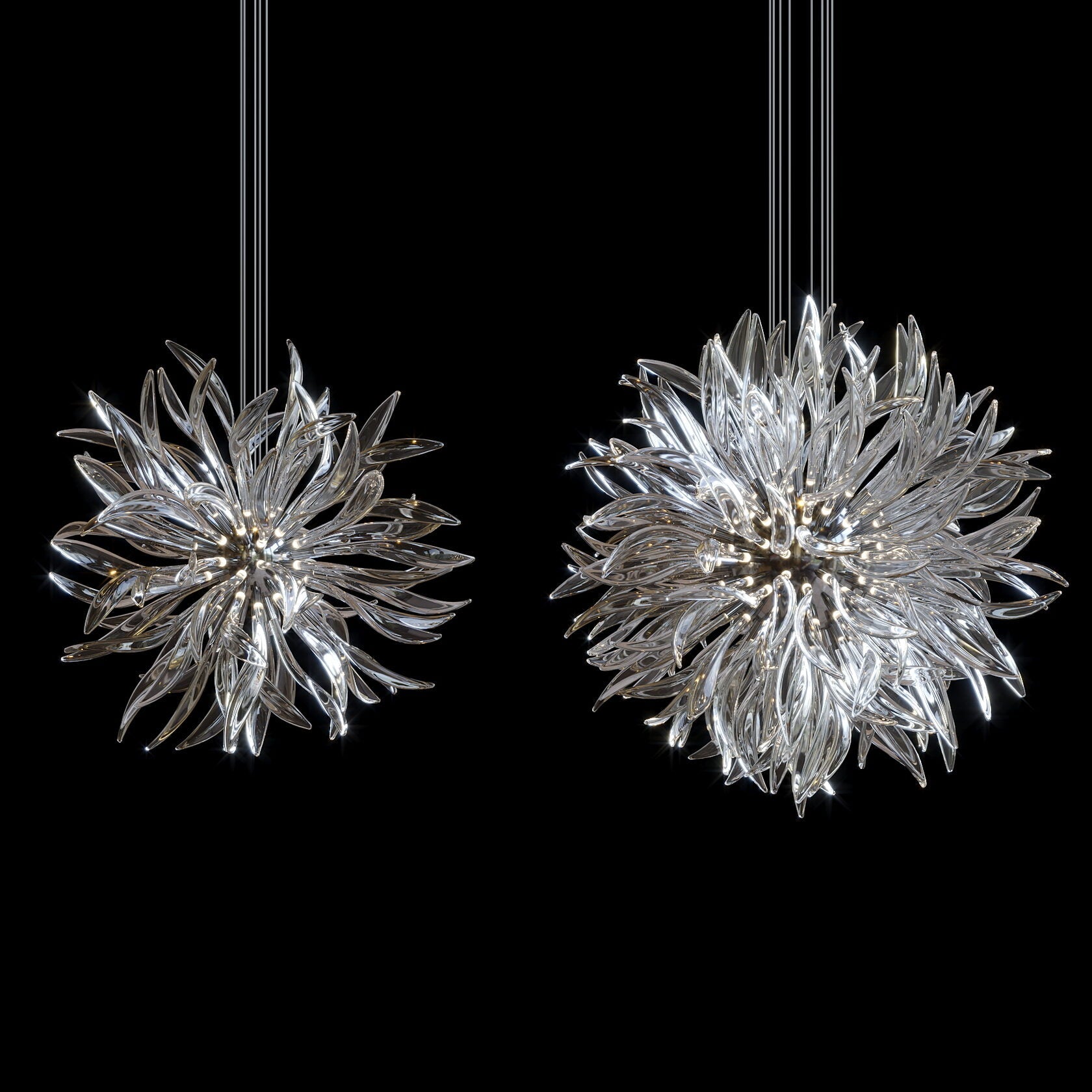 Smoke Palm Burst Chandelier