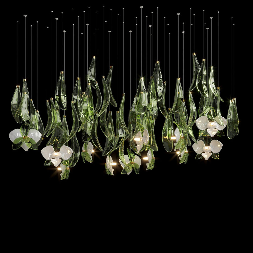 Green Orchid Cascade Chandelier