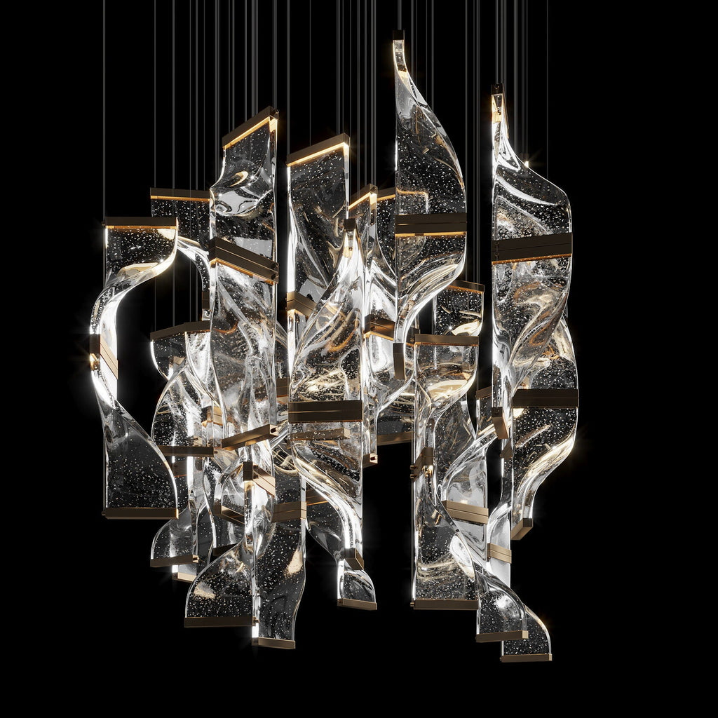 Crystal Twist Panel Chandelier