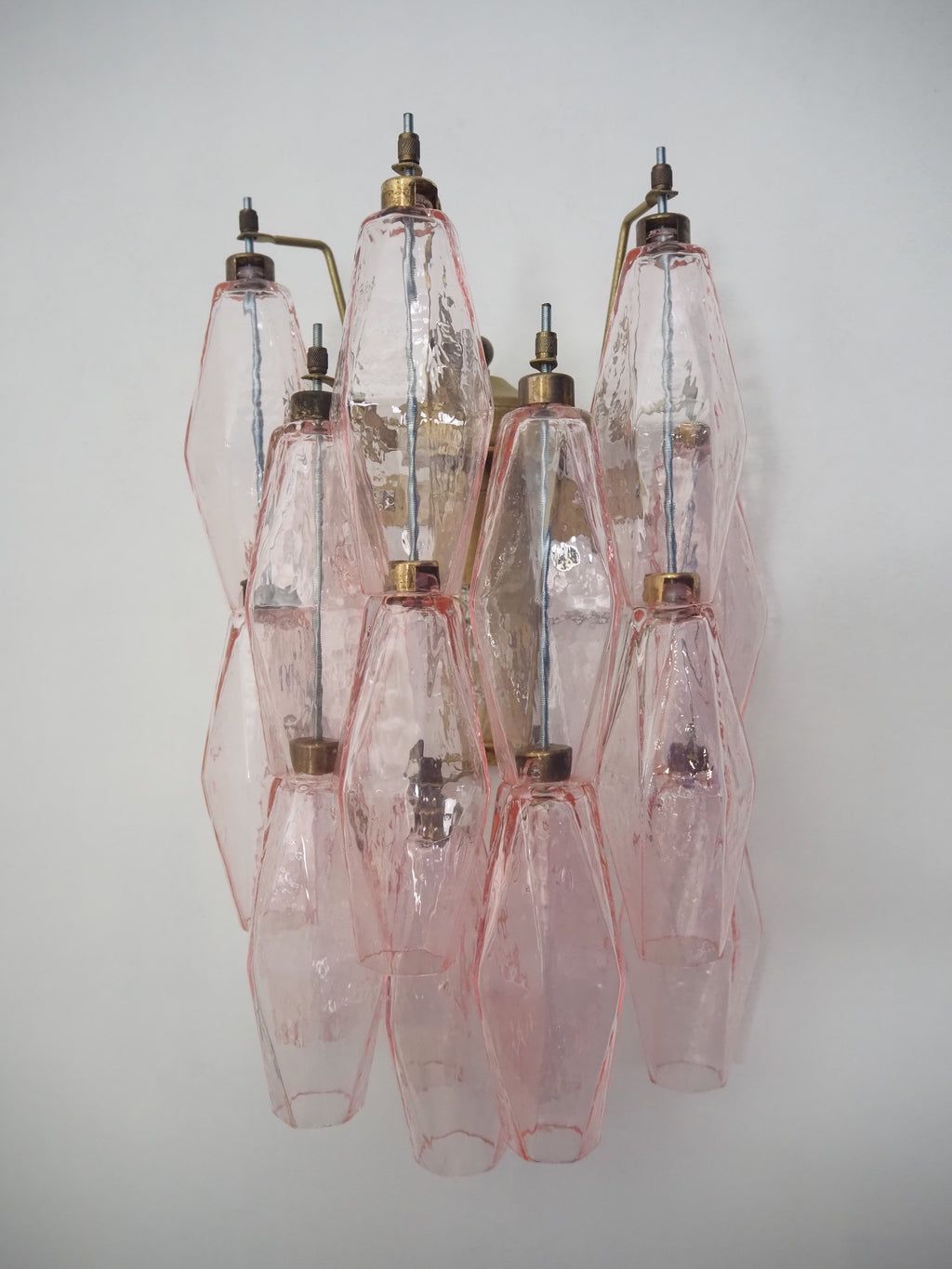Murano Wall Lamp | 17 Pink Poliedri Glass | Set of 2