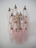 Murano Wall Lamp | 17 Pink Poliedri Glass | Set of 2