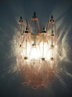 Murano Wall Lamp | 17 Pink Poliedri Glass | Set of 2