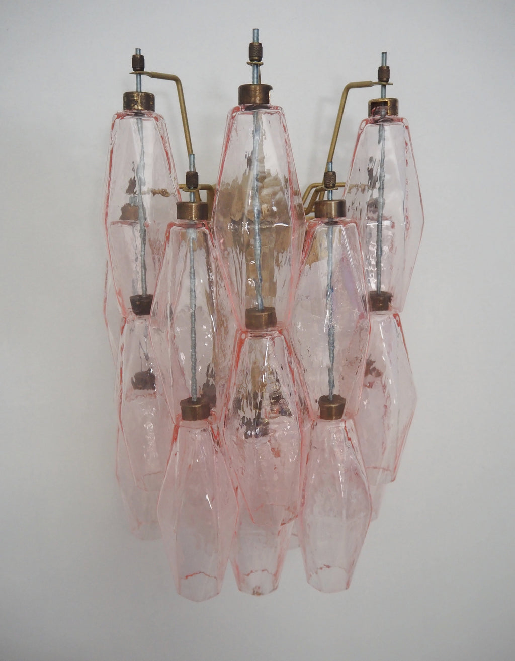Murano Wall Lamp | 17 Pink Poliedri Glass | Set of 2