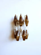 Murano Wall Lamp | 17 Clear and Smoked Poliedri Glass | Set of 2