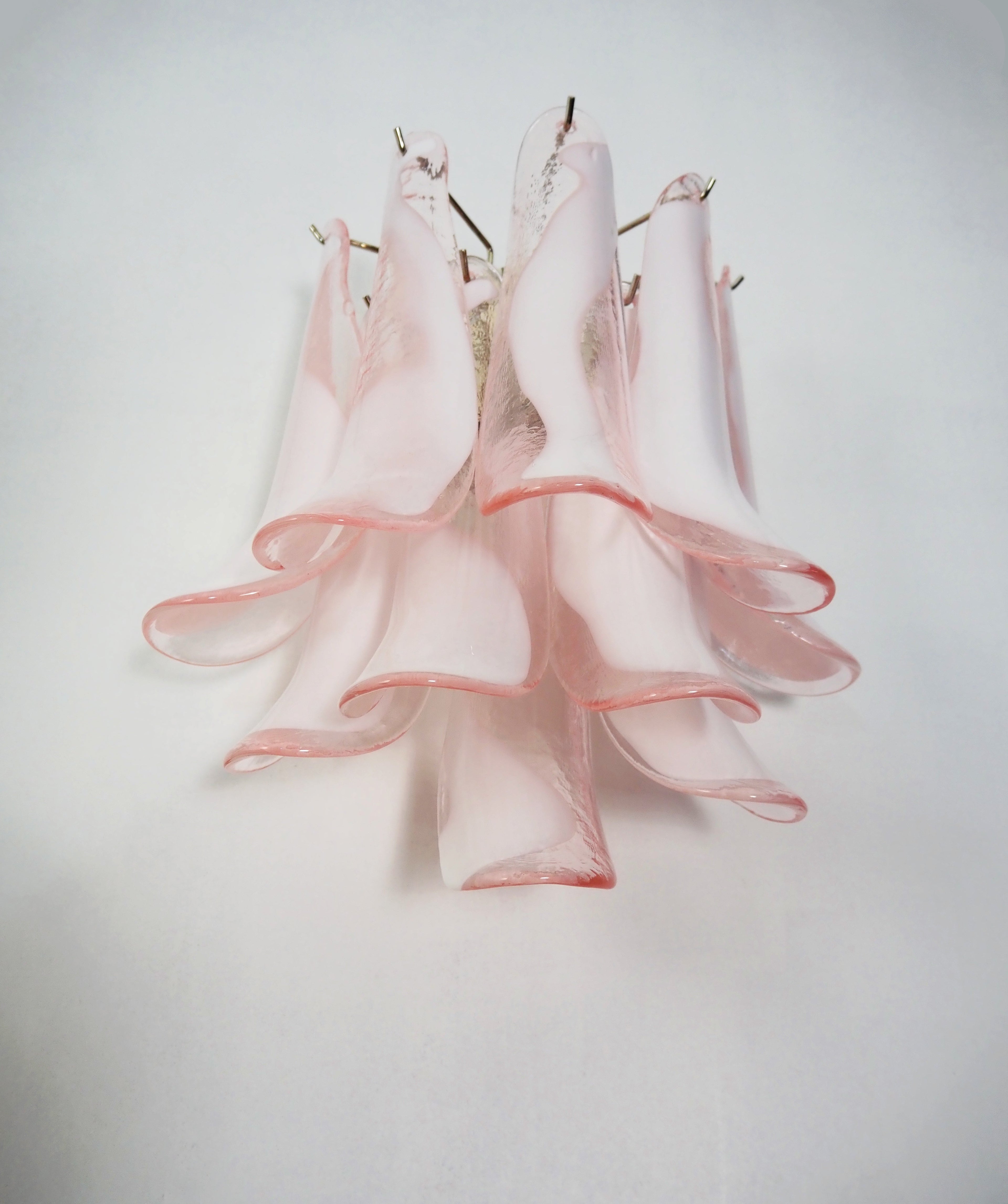 Murano Wall Lamp | 10 Pink Petal Glass | Set of 2