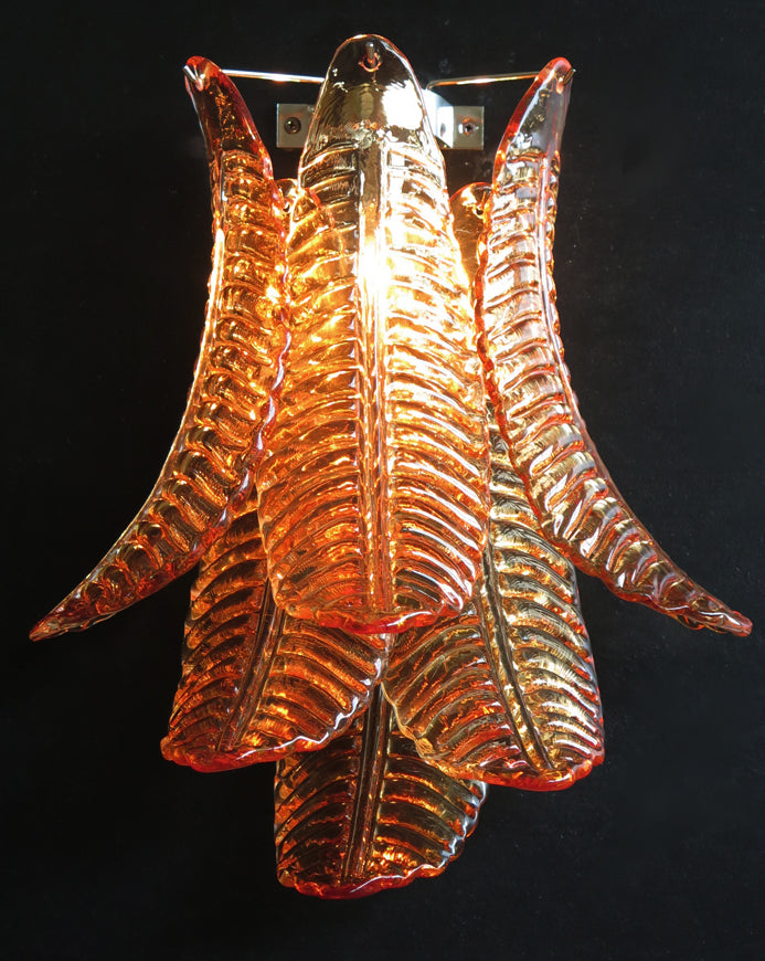 Murano Wall Lamp | 6 Yellow Felci Glass | Set of 2