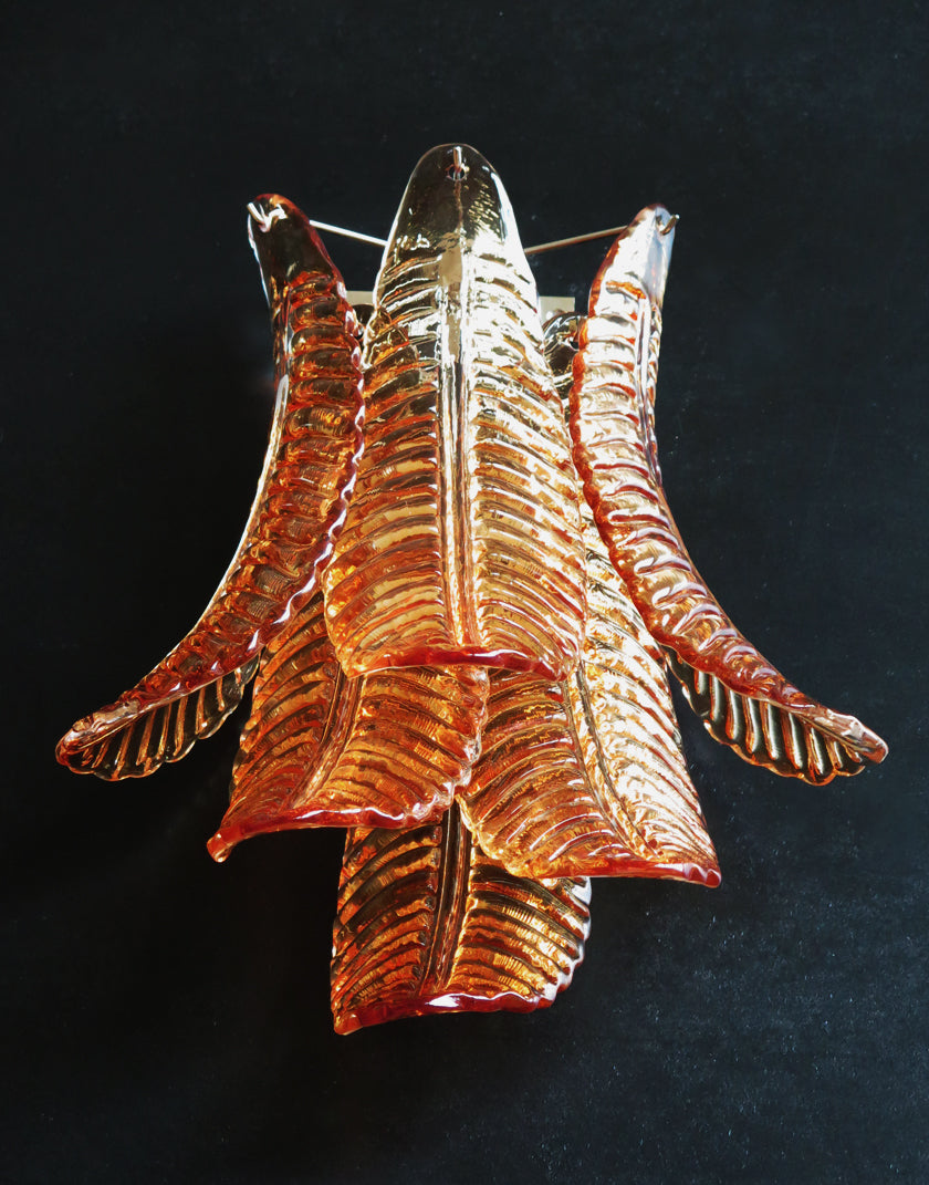 Murano Wall Lamp | 6 Yellow Felci Glass | Set of 2