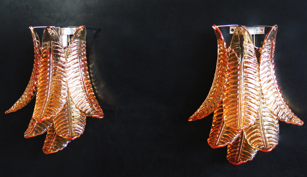 Murano Wall Lamp | 6 Yellow Felci Glass | Set of 2