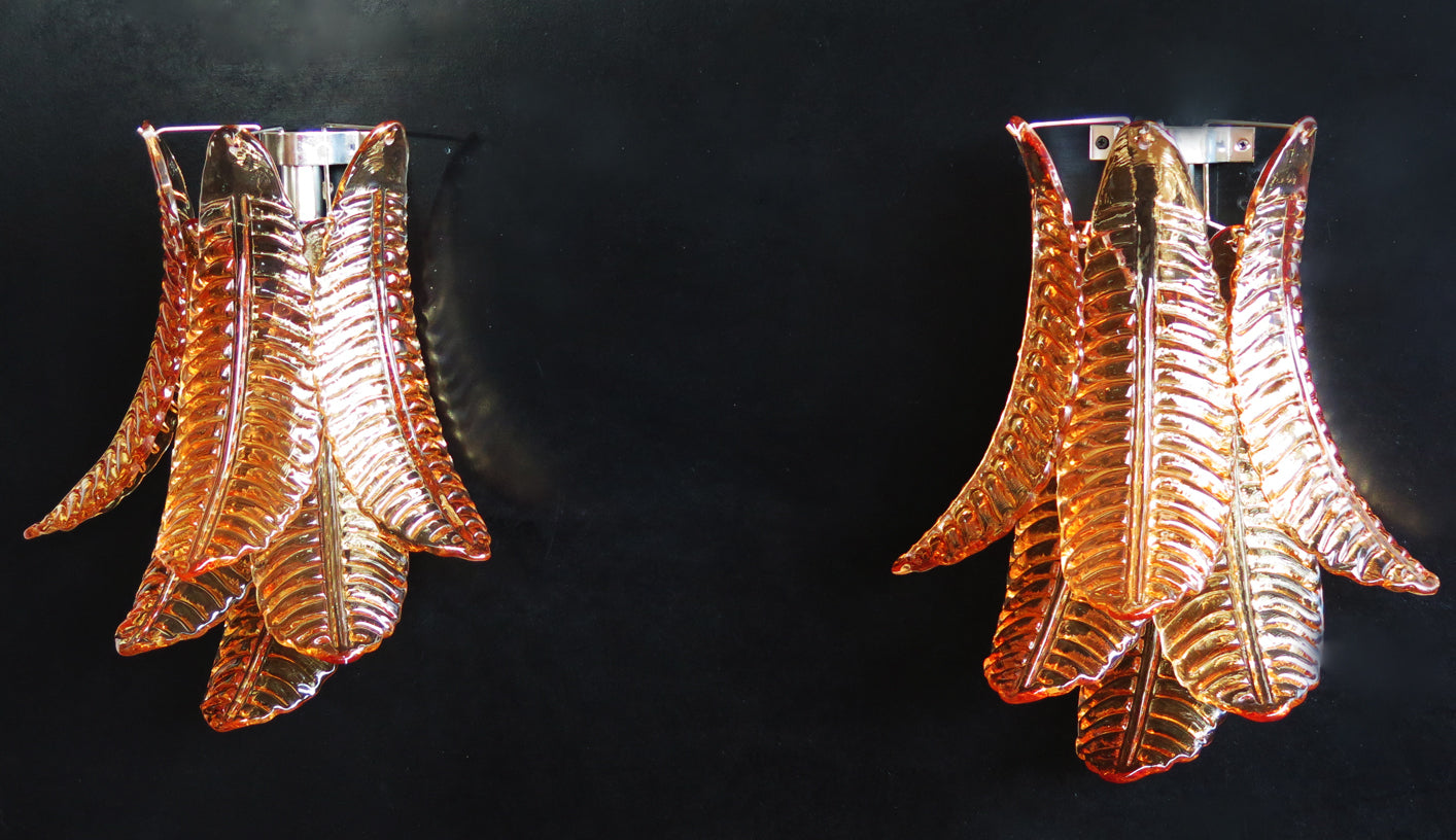 Murano Wall Lamp | 6 Yellow Felci Glass | Set of 2