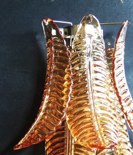 Murano Wall Lamp | 6 Yellow Felci Glass | Set of 2