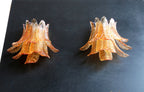 Murano Wall Lamp | 10 Yellow Felci Glass | Set of 2
