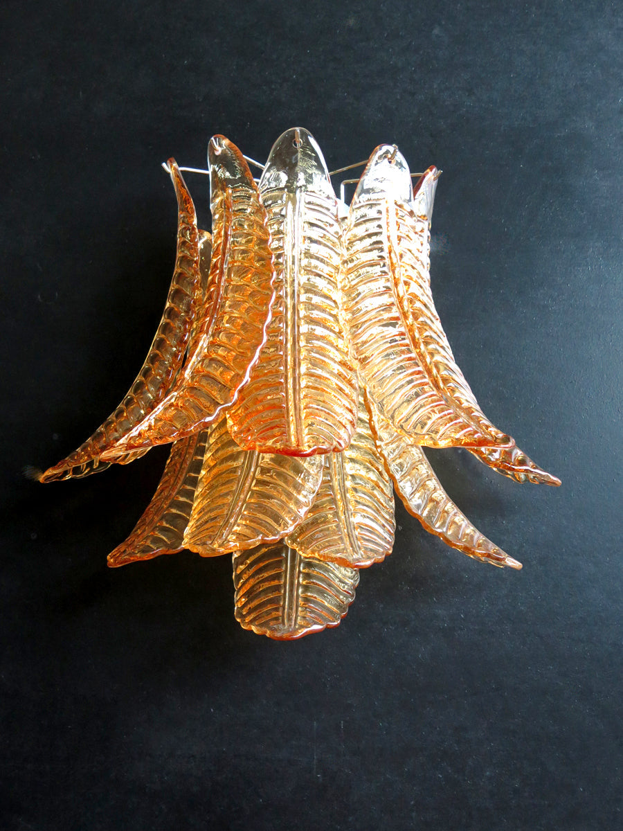Murano Wall Lamp | 10 Yellow Felci Glass | Set of 2