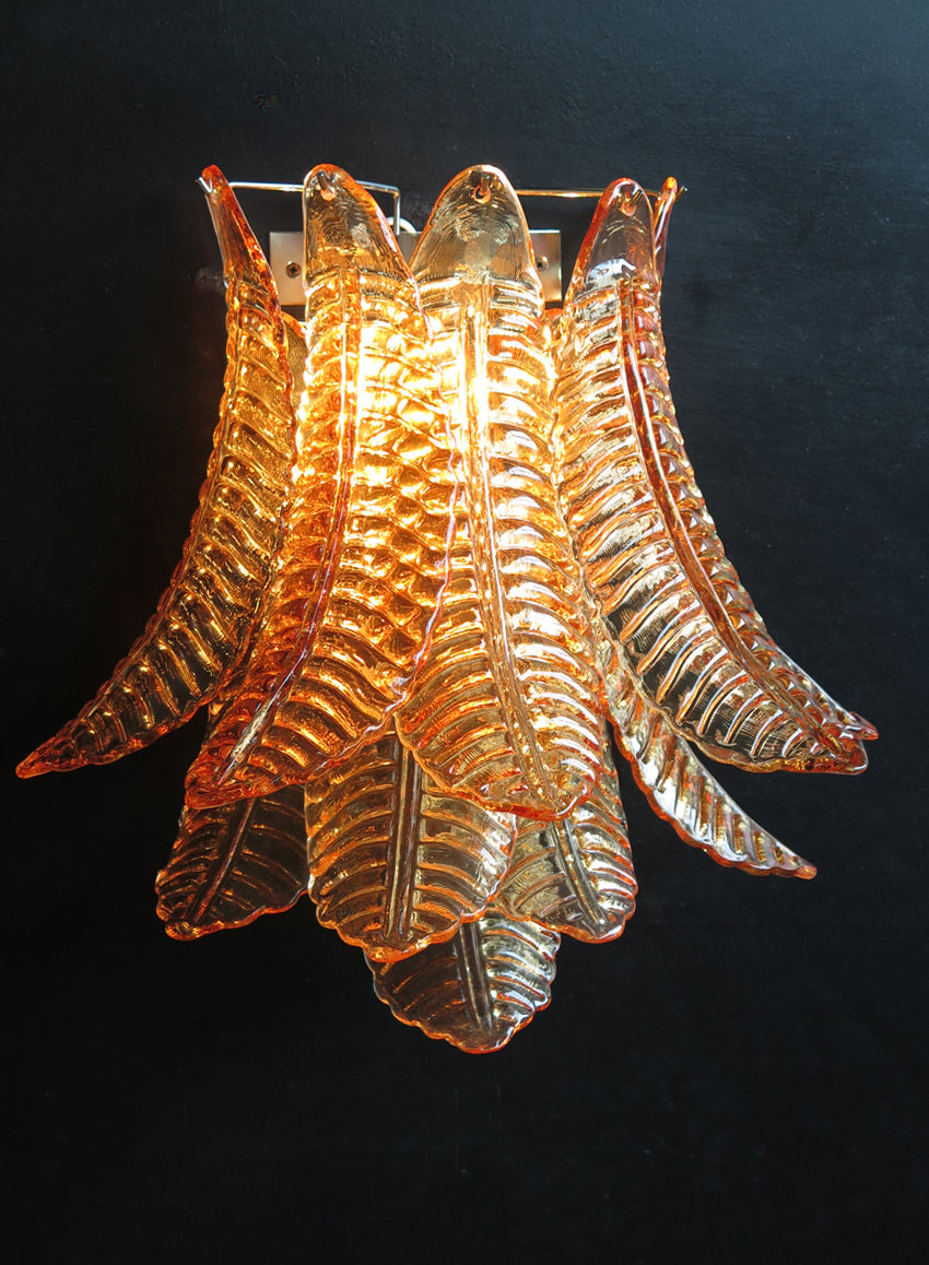 Murano Wall Lamp | 10 Yellow Felci Glass | Set of 2