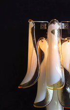 Murano Wall Lamp | 6 Caramel Petal Glass | Set of 2