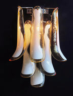 Murano Wall Lamp | 6 Caramel Petal Glass | Set of 2