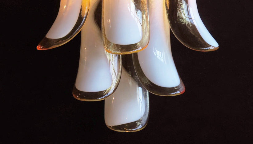 Murano Wall Lamp | 6 Caramel Petal Glass | Set of 2