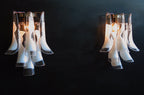 Murano Wall Lamp | 6 White Petal Glass | Set of 2