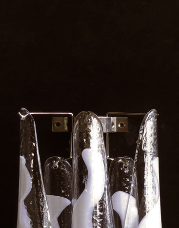 Murano Wall Lamp | 6 White Petal Glass | Set of 2