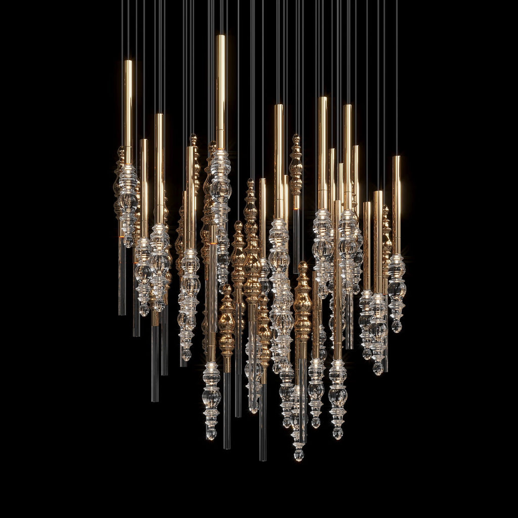 Crystal Totem Cascade Chandelier