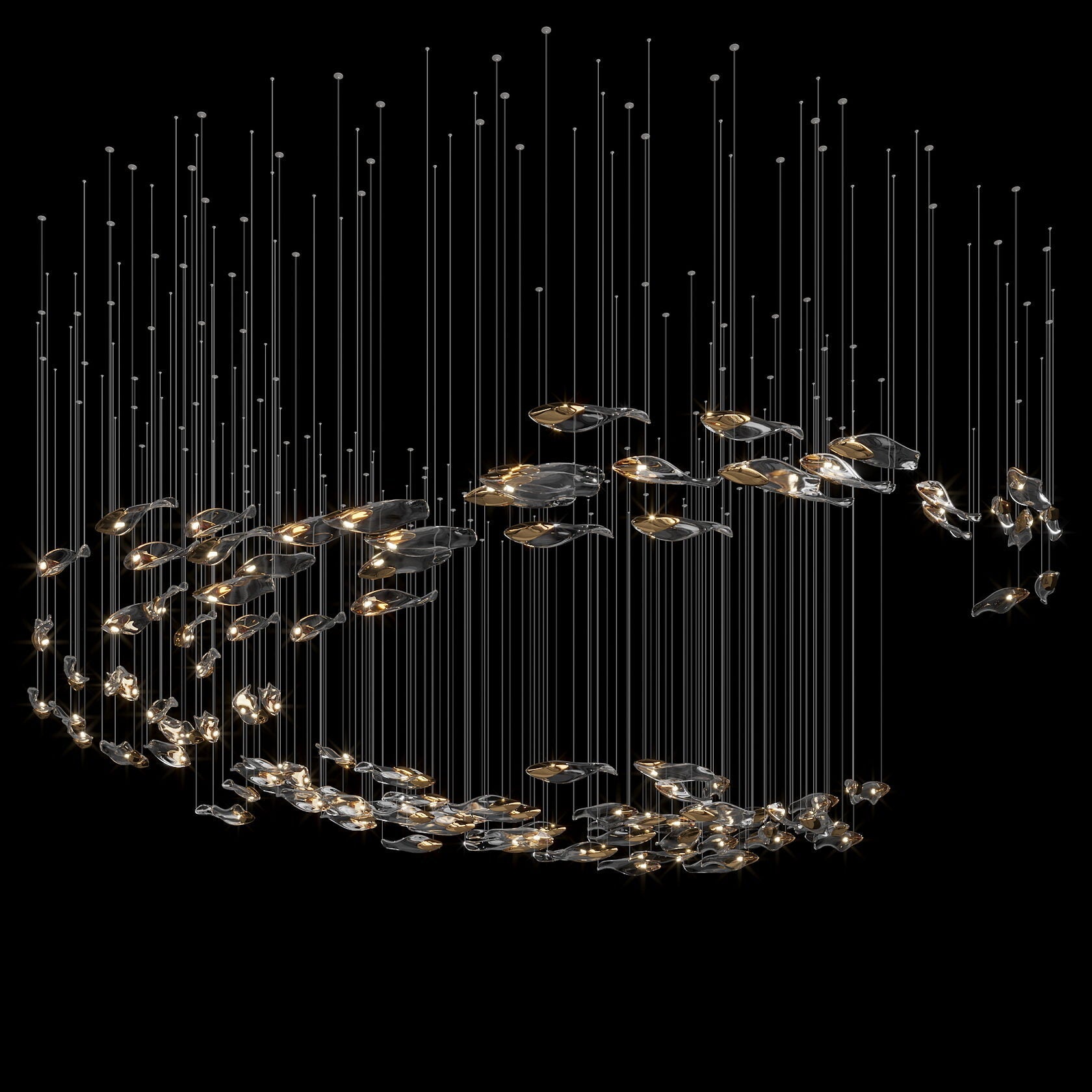 Smoke Glass Current Chandelier