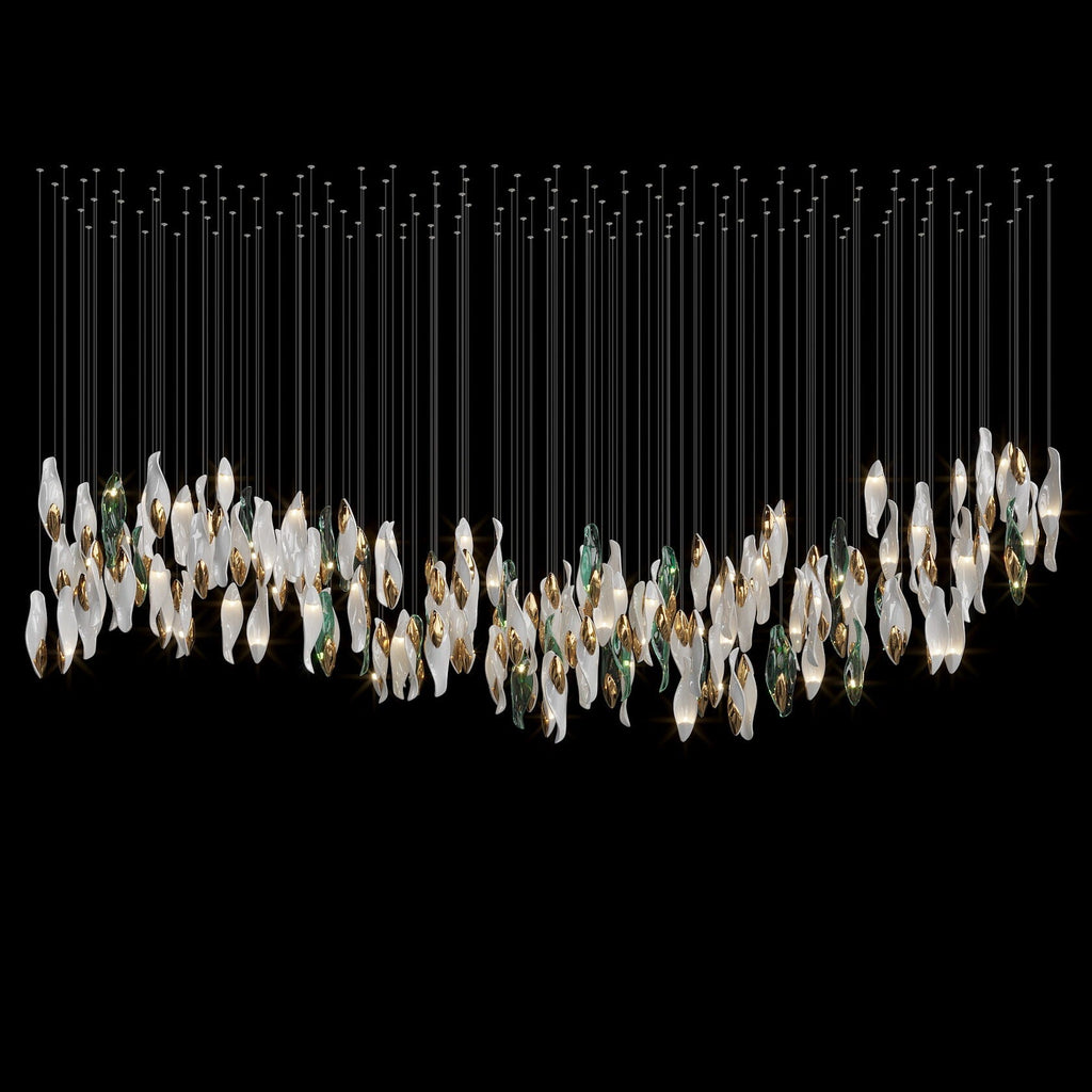 White Sea Petal Cascade Chandelier