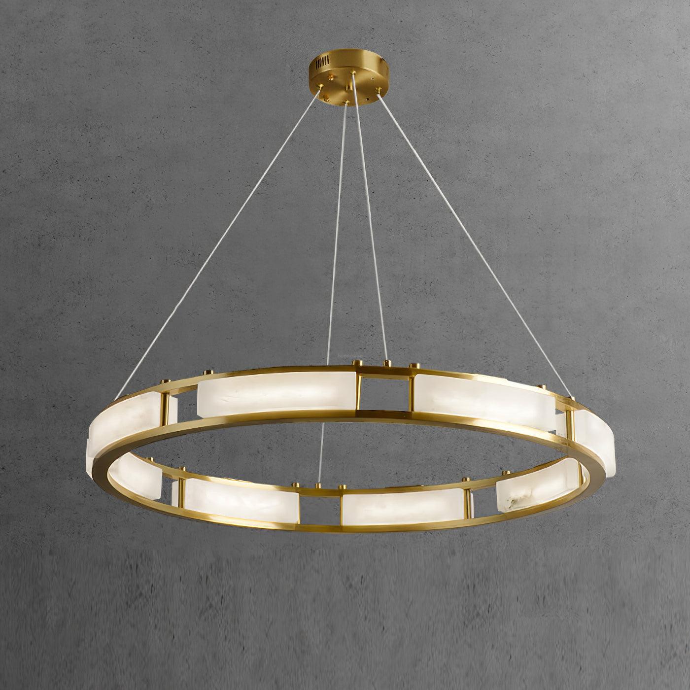 Qatar Alabaster Round Chandelier by Bling Lighting Studio